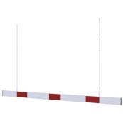 Barrier | aluminium profile | white coated / | red reflecting | white / red | reflecting one-sided | cross tube length: 2000 mm